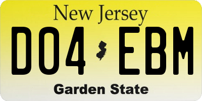 NJ license plate D04EBM