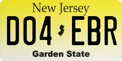NJ license plate D04EBR