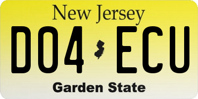 NJ license plate D04ECU