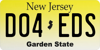 NJ license plate D04EDS