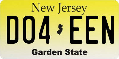 NJ license plate D04EEN