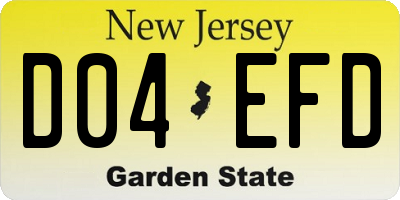 NJ license plate D04EFD