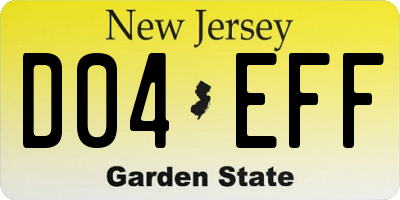 NJ license plate D04EFF