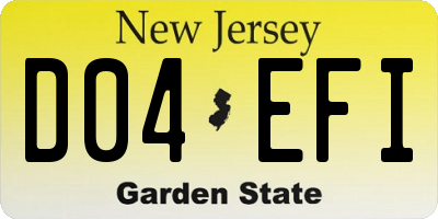 NJ license plate D04EFI