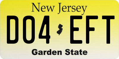 NJ license plate D04EFT