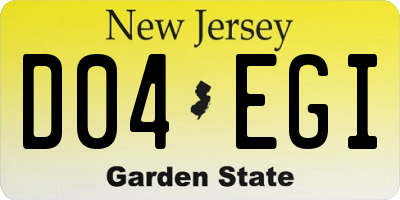 NJ license plate D04EGI