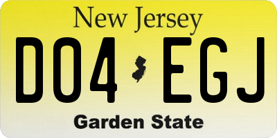 NJ license plate D04EGJ