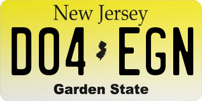 NJ license plate D04EGN