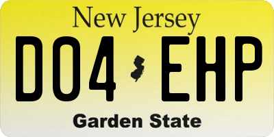 NJ license plate D04EHP