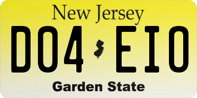 NJ license plate D04EIO