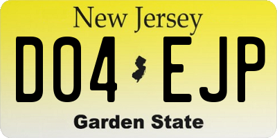 NJ license plate D04EJP