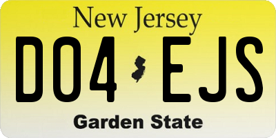 NJ license plate D04EJS