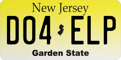 NJ license plate D04ELP