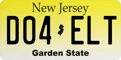 NJ license plate D04ELT