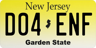 NJ license plate D04ENF