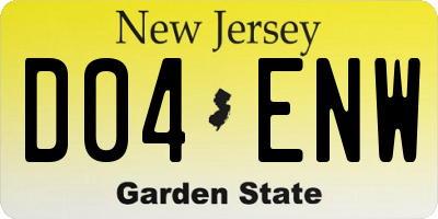 NJ license plate D04ENW