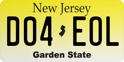 NJ license plate D04EOL