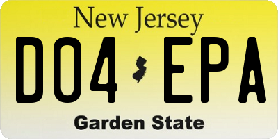NJ license plate D04EPA