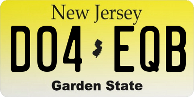 NJ license plate D04EQB