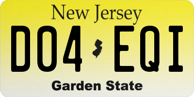 NJ license plate D04EQI