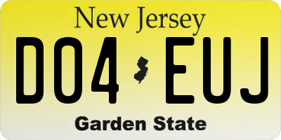 NJ license plate D04EUJ