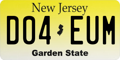 NJ license plate D04EUM
