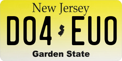 NJ license plate D04EUO