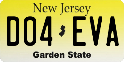 NJ license plate D04EVA