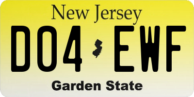 NJ license plate D04EWF