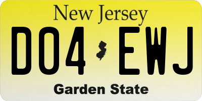NJ license plate D04EWJ