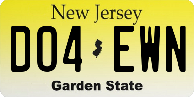 NJ license plate D04EWN