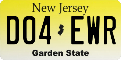 NJ license plate D04EWR