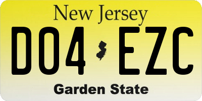 NJ license plate D04EZC