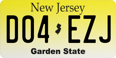 NJ license plate D04EZJ