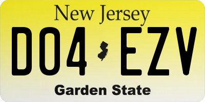 NJ license plate D04EZV