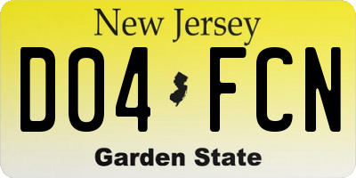 NJ license plate D04FCN