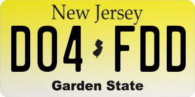 NJ license plate D04FDD