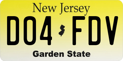NJ license plate D04FDV