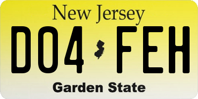 NJ license plate D04FEH