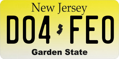 NJ license plate D04FEO