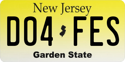 NJ license plate D04FES