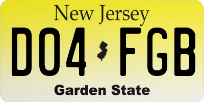 NJ license plate D04FGB