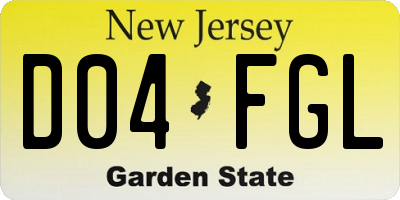 NJ license plate D04FGL