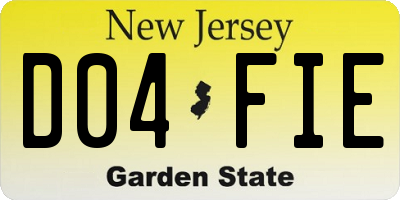 NJ license plate D04FIE