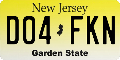 NJ license plate D04FKN