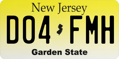 NJ license plate D04FMH