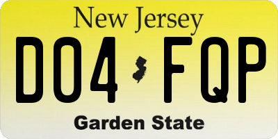 NJ license plate D04FQP