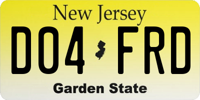 NJ license plate D04FRD