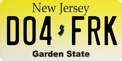 NJ license plate D04FRK