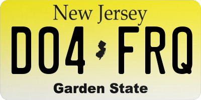 NJ license plate D04FRQ